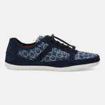 A blue Men's bugatti Sneakers featuring a round toe plain toe, zero heels heel. Made from textile with a durable tpr outsole, this elastic design offers both style and comfort.