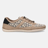 A beige Men's bugatti Sneakers featuring a round toe plain toe, zero heels heel. Made from textile with a durable tpr outsole, this laces design offers both style and comfort.
