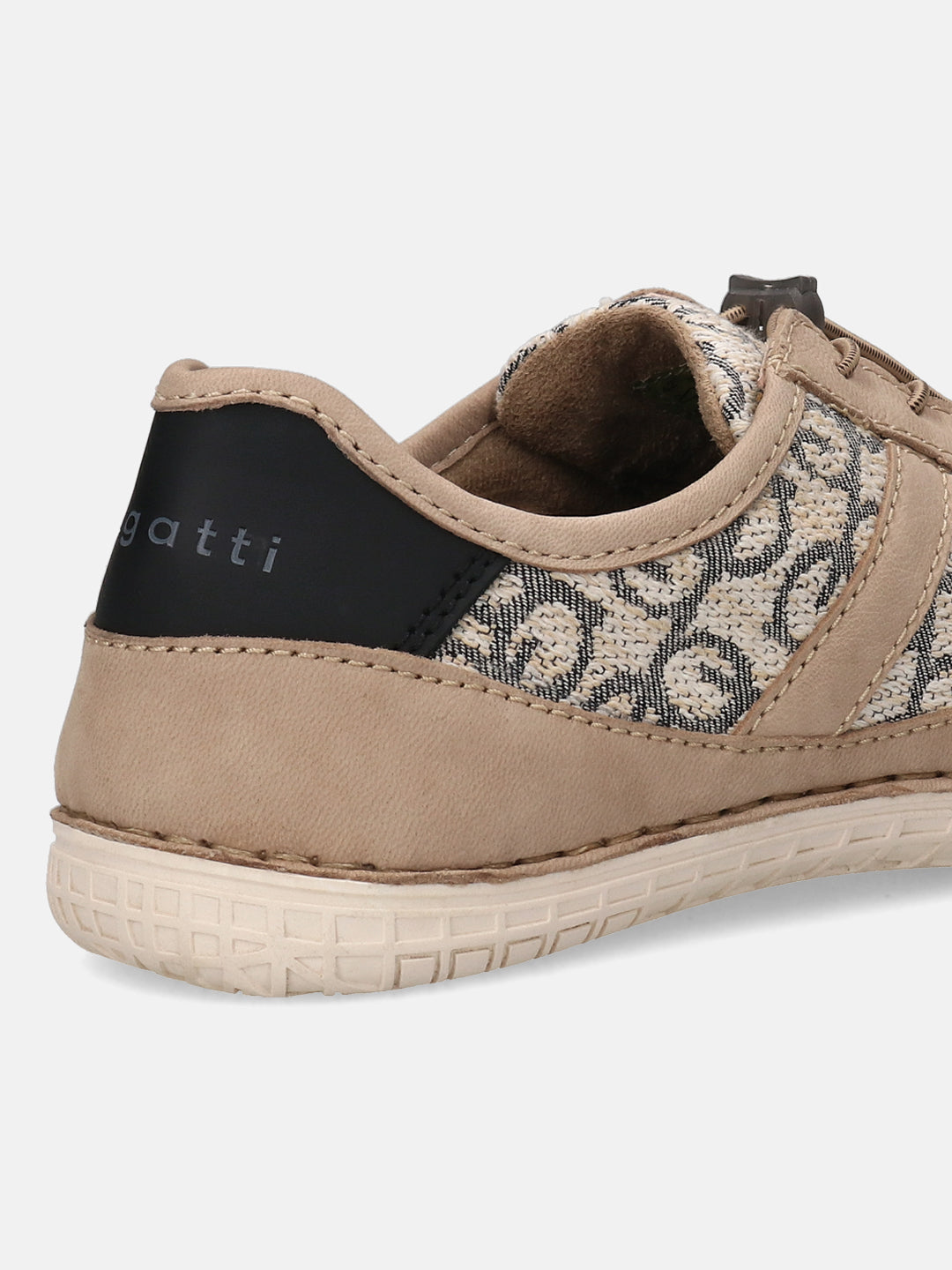 A beige Men's bugatti Sneakers featuring a round toe plain toe, zero heels heel. Made from textile with a durable tpr outsole, this laces design offers both style and comfort.