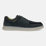 Black comfort sneakers by bugatti with a textured upper and gray trim.