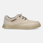 A beige Men's bugatti Sneakers featuring a round plain toe, zero heels heel. Made from textile with a durable tpr outsole, this laces design offers both style and comfort.