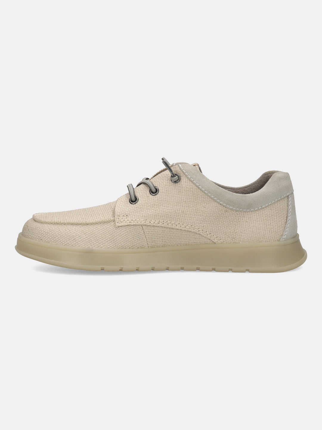 A beige Men's bugatti Sneakers featuring a round plain toe, zero heels heel. Made from textile with a durable tpr outsole, this laces design offers both style and comfort.