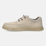 A beige Men's bugatti Sneakers featuring a round plain toe, zero heels heel. Made from textile with a durable tpr outsole, this laces design offers both style and comfort.