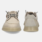 A beige Men's bugatti Sneakers featuring a round plain toe, zero heels heel. Made from textile with a durable tpr outsole, this laces design offers both style and comfort.