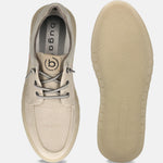 A beige Men's bugatti Sneakers featuring a round plain toe, zero heels heel. Made from textile with a durable tpr outsole, this laces design offers both style and comfort.