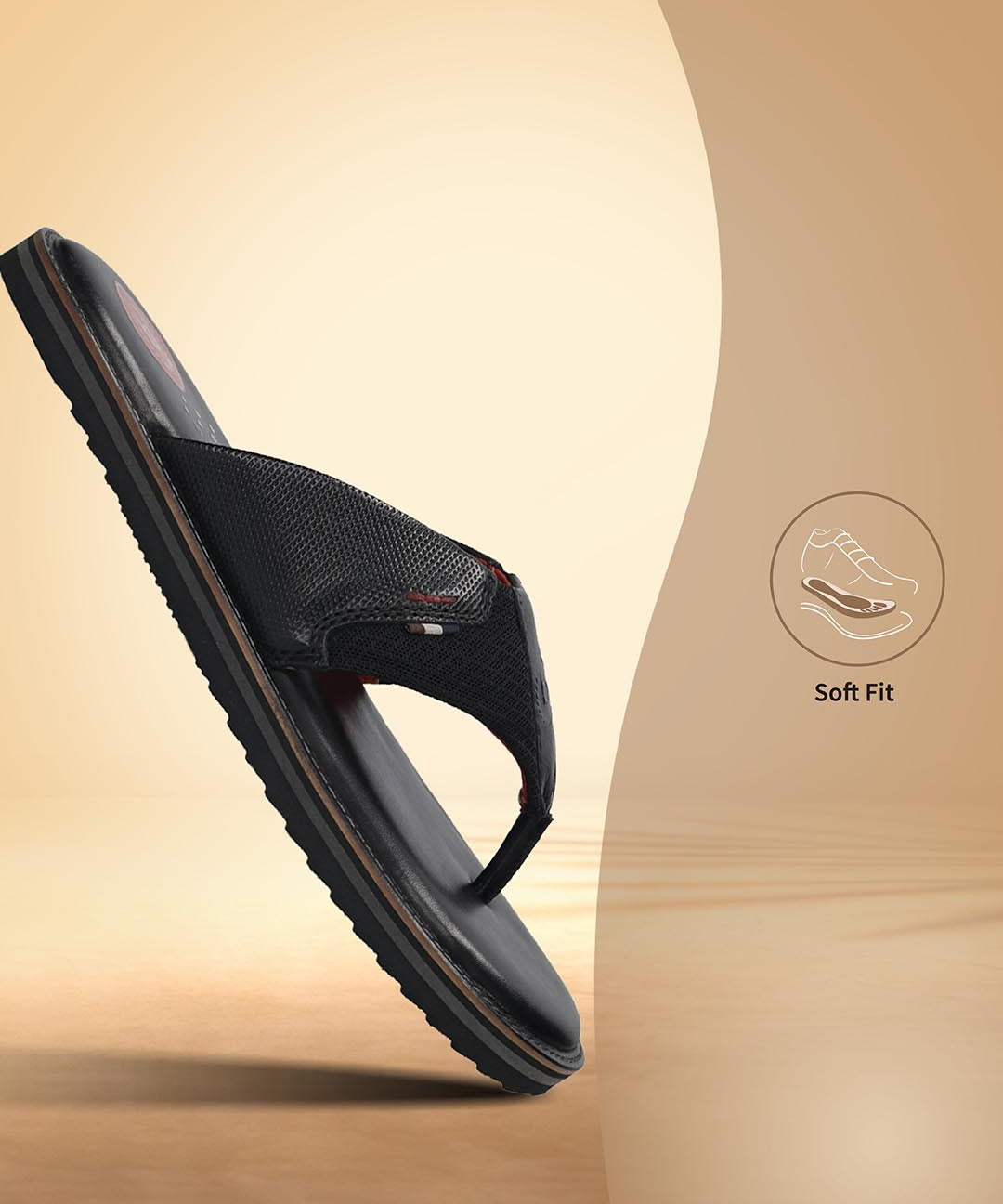 Men's Bugatti thong black leather / textile shoes with a round toe , a eva outsole.