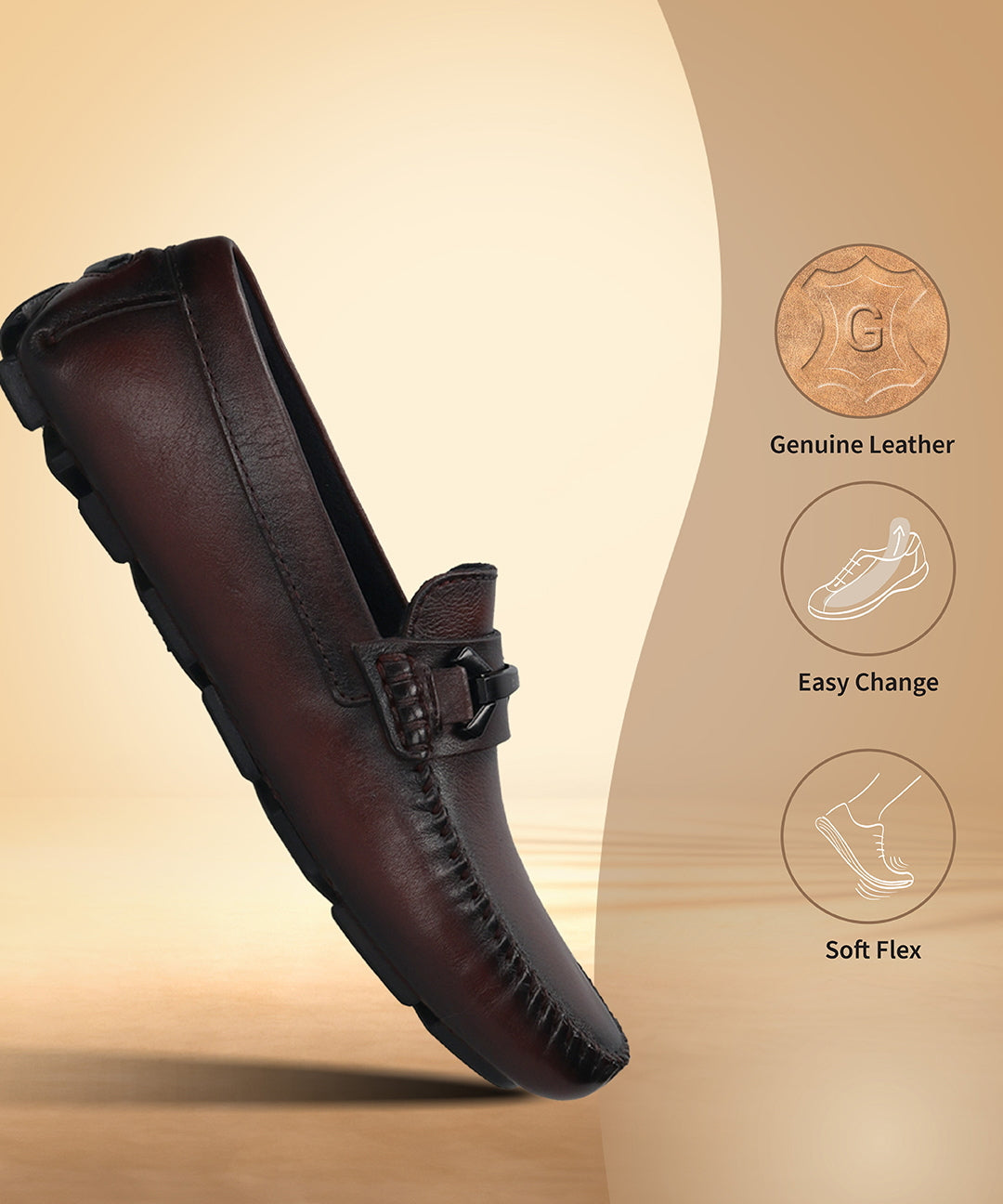 Burgundy leather slip-on shoe by bugatti, featuring black accents and a low profile sole.