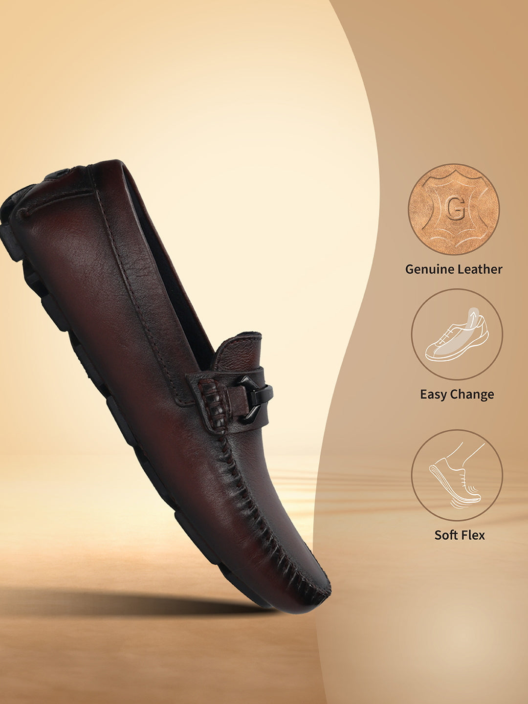 Burgundy leather slip-on shoe by bugatti, featuring black accents and a low profile sole.