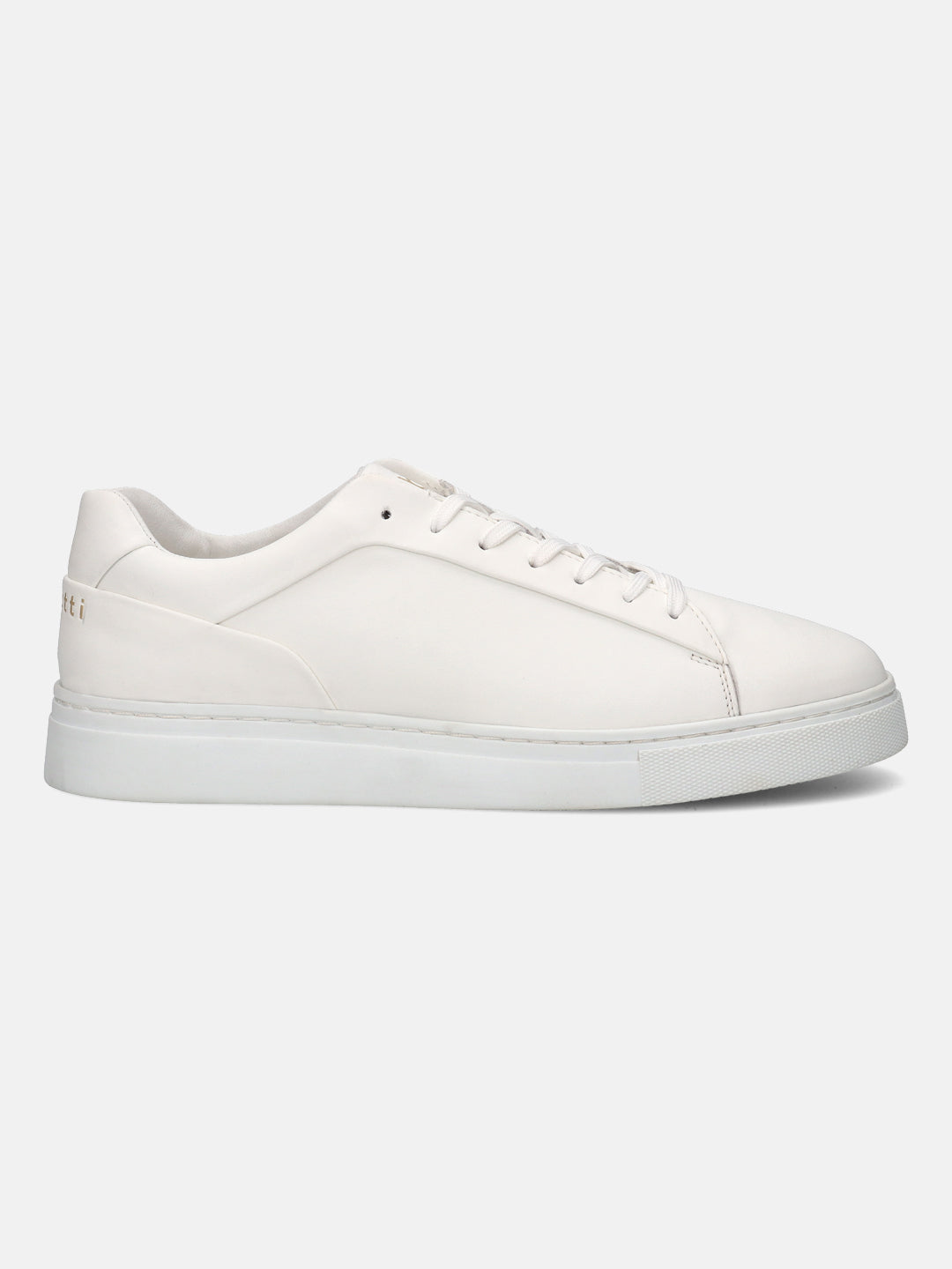 A white Men's bugatti Sneakers featuring a round toe plain toe, zero heels heel. Made from premium genuine leather with a durable tr outsole, this laces design offers both style and comfort.