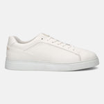 A white Men's bugatti Sneakers featuring a round toe plain toe, zero heels heel. Made from premium genuine leather with a durable tr outsole, this laces design offers both style and comfort.