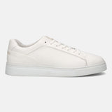 A white Men's bugatti Sneakers featuring a round toe plain toe, zero heels heel. Made from premium genuine leather with a durable tr outsole, this laces design offers both style and comfort.