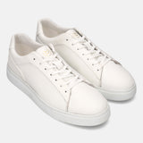 A white Men's bugatti Sneakers featuring a round toe plain toe, zero heels heel. Made from premium genuine leather with a durable tr outsole, this laces design offers both style and comfort.