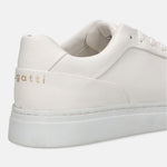 A white Men's bugatti Sneakers featuring a round toe plain toe, zero heels heel. Made from premium genuine leather with a durable tr outsole, this laces design offers both style and comfort.