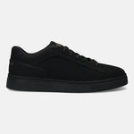 A black Men's bugatti Sneakers featuring a round toe plain toe, zero heels heel. Made from premium genuine leather with a durable tr outsole, this laces design offers both style and comfort.