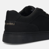 A black Men's bugatti Sneakers featuring a round toe plain toe, zero heels heel. Made from premium genuine leather with a durable tr outsole, this laces design offers both style and comfort.