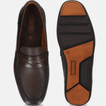A brown Men's bugatti Drivers featuring a round toe apron toe, zero heels heel. Made from premium genuine leather with a durable rubber outsole, this slip-on design offers both style and comfort.