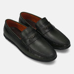 Men's Bugatti drivers green leather shoes with a round toe and apron toe , a tpr outsole.