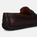 bugatti Linex slip-on shoe in mid-brown premium leather, featuring a comfortable, casual style.