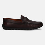 bugatti Linex casual shoes in mid-brown premium leather, a comfortable slip-on style.