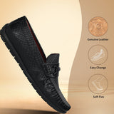 Men's Bugatti drivers black leather shoes with a round toe and apron toe , a tpr outsole.