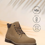 Bugatti Lee premium leather boots for men in yellow colour