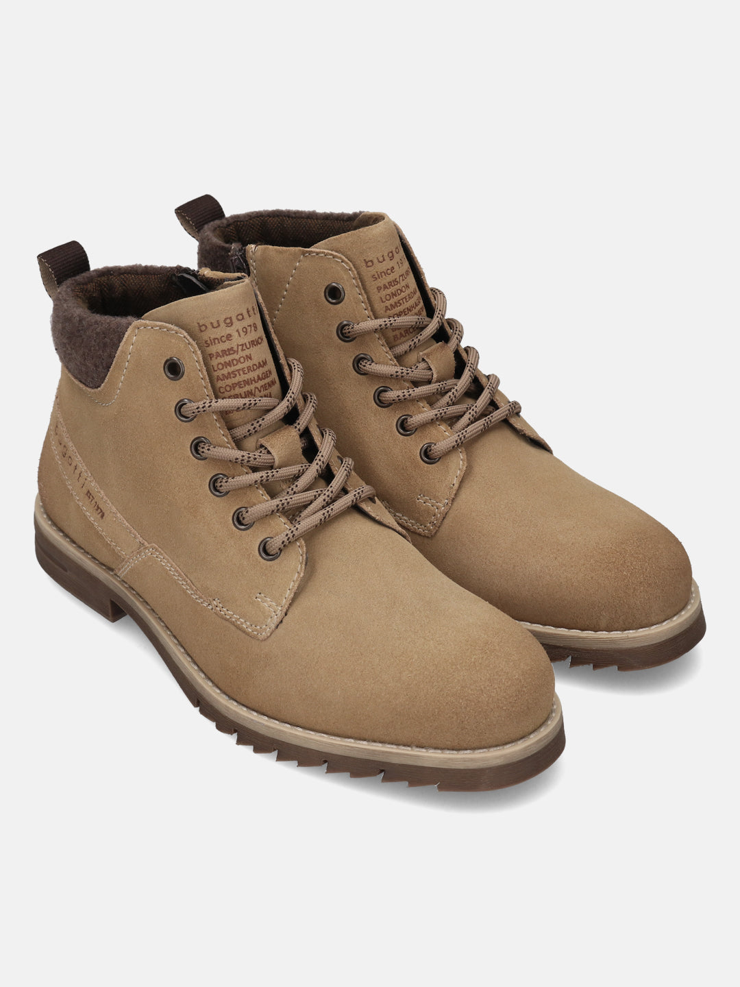 Bugatti yellow leather comfort boots for everyday casual wear