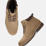 Bugatti Lee men’s yellow leather casual boots with lace-up design