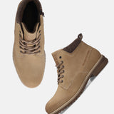 Bugatti Lee men’s yellow leather casual boots with lace-up design