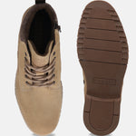 Sole view of Bugatti Lee yellow leather casual boots for men