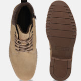 Sole view of Bugatti Lee yellow leather casual boots for men