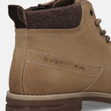 Ankle view of Bugatti Lee yellow leather casual boots for men