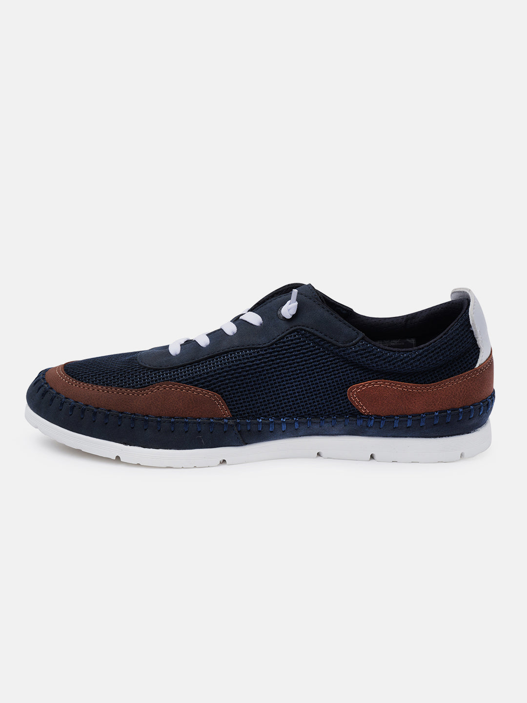 A blue Men's bugatti Sneakers featuring a round plain toe, zero heels heel. Made from synthetic with a durable tpr outsole, this laces design offers both style and comfort.
