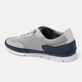 A grey Men's bugatti Sneakers featuring a round plain toe, zero heels heel. Made from synthetic with a durable tpr outsole, this laces design offers both style and comfort.