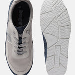 Sand-colored low top sneaker by bugatti with a textured surface, shown with white soles.