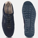 Men's Bugatti leather blue leather shoes with a round toe , a tpr outsole , and laces fastening.