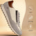 Bugatti Cirino Sand shoe in a side view featuring a gray suede and beige canvas upper, with a brown leather accent.
