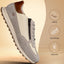 Bugatti Cirino Sand shoe in a side view featuring a gray suede and beige canvas upper, with a brown leather accent.
