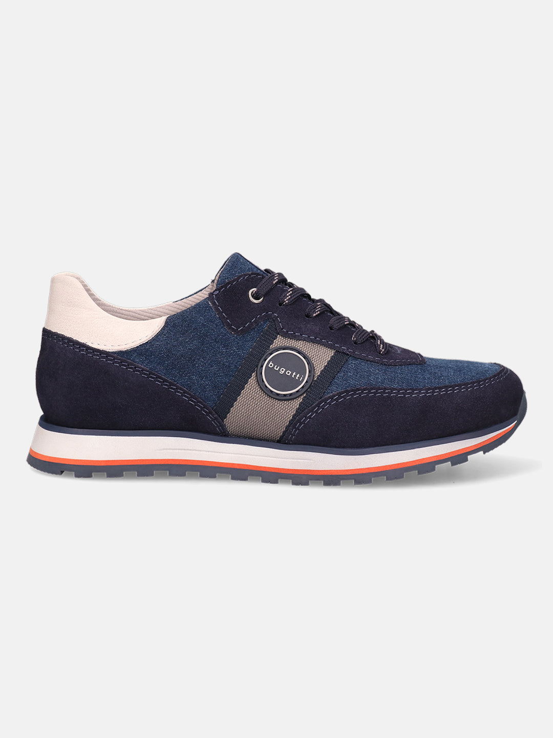 A blue Men's bugatti Sneakers featuring a round  plain toe, zero heels heel. Made from suede leather with a durable eva outsole, this laces design offers both style and comfort.