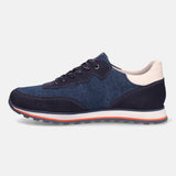 A blue Men's bugatti Sneakers featuring a round  plain toe, zero heels heel. Made from suede leather with a durable eva outsole, this laces design offers both style and comfort.
