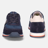 A blue Men's bugatti Sneakers featuring a round  plain toe, zero heels heel. Made from suede leather with a durable eva outsole, this laces design offers both style and comfort.