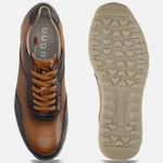 A blue Men's bugatti Sneakers featuring a round toe plain toe, zero heels heel. Made from premium genuine leather with a durable eva outsole, this laces design offers both style and comfort.