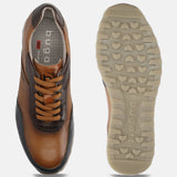 A blue Men's bugatti Sneakers featuring a round toe plain toe, zero heels heel. Made from premium genuine leather with a durable eva outsole, this laces design offers both style and comfort.