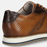 A blue Men's bugatti Sneakers featuring a round toe plain toe, zero heels heel. Made from premium genuine leather with a durable eva outsole, this laces design offers both style and comfort.