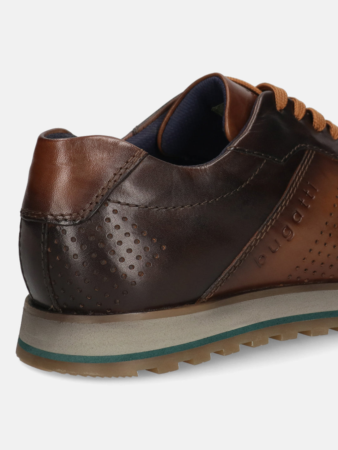A brown Men's bugatti Sneakers featuring a round toe plain toe, zero heels heel. Made from premium genuine leather with a durable eva outsole, this laces design offers both style and comfort.