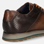 A brown Men's bugatti Sneakers featuring a round toe plain toe, zero heels heel. Made from premium genuine leather with a durable eva outsole, this laces design offers both style and comfort.