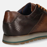 A brown Men's bugatti Sneakers featuring a round toe plain toe, zero heels heel. Made from premium genuine leather with a durable eva outsole, this laces design offers both style and comfort.