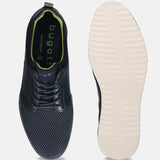 Dark blue casual shoes by bugatti featuring lace-up closure, mesh texture on the vamp, and contrasting sole.