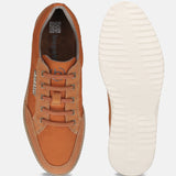 Orange casual shoes by bugatti, featuring suede accents and a textured rubber sole.