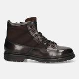 A brown Men's bugatti Ankle Boots featuring a round toe plain toe, moulded  heel. Made from premium genuine leather with a durable tr outsole, this zipper design offers both style and comfort.