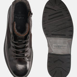 A brown Men's bugatti Ankle Boots featuring a round toe plain toe, moulded  heel. Made from premium genuine leather with a durable tr outsole, this zipper design offers both style and comfort.